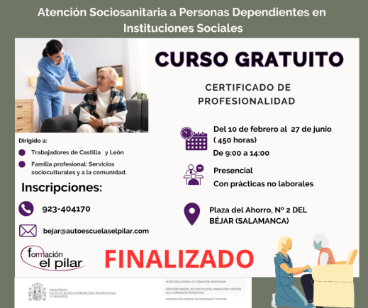 ATENCIÓN SOCIOSANITARIA A PERSONAS  DEPENDIENTES EN INSTITUCIONES SOCIALES