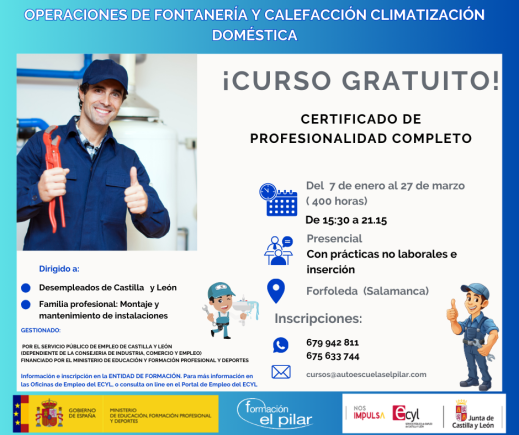OPERACIONES DE FONTANERÍA Y CALEFACCIÓN CLIMATIZACIÓN DOMÉSTICA