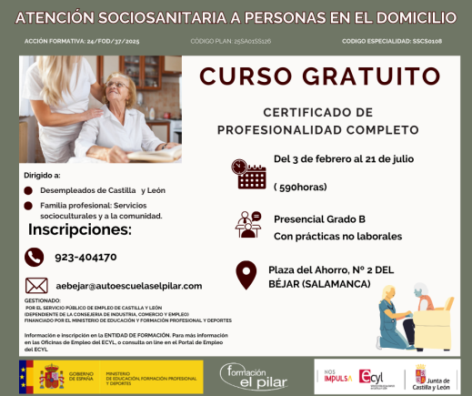 ATENCIÓN SOCIOSANITARIA A PERSONAS  EN EL DOMICILIO